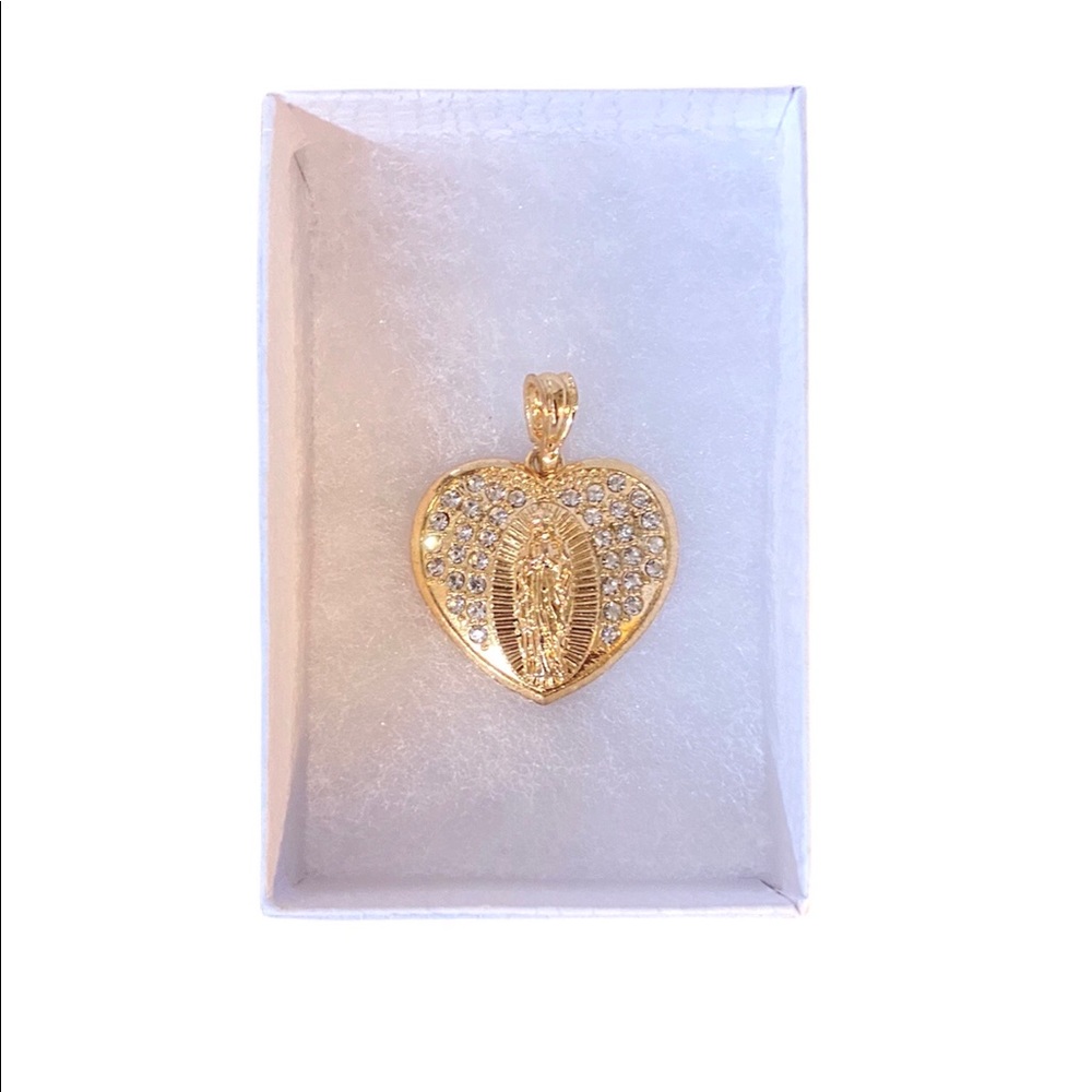 Gold Plated Guadalupe Heart Pendant